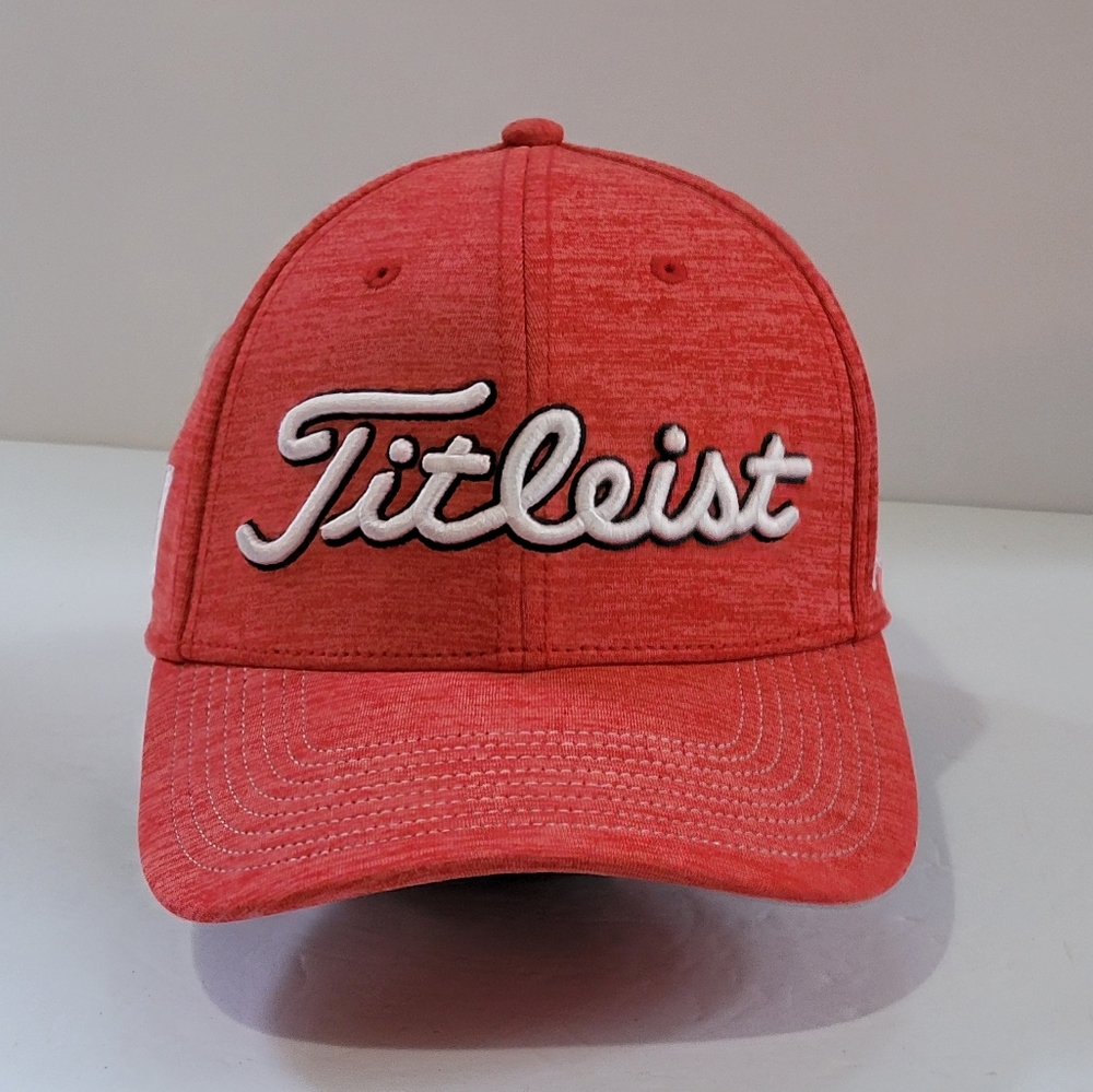 Titleist FootJoy FJ Pro V1 A-Flex Heathered Red Golf Hat Cap Size M/L- EUC